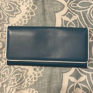Coach Blue Leather Envelope Wallet